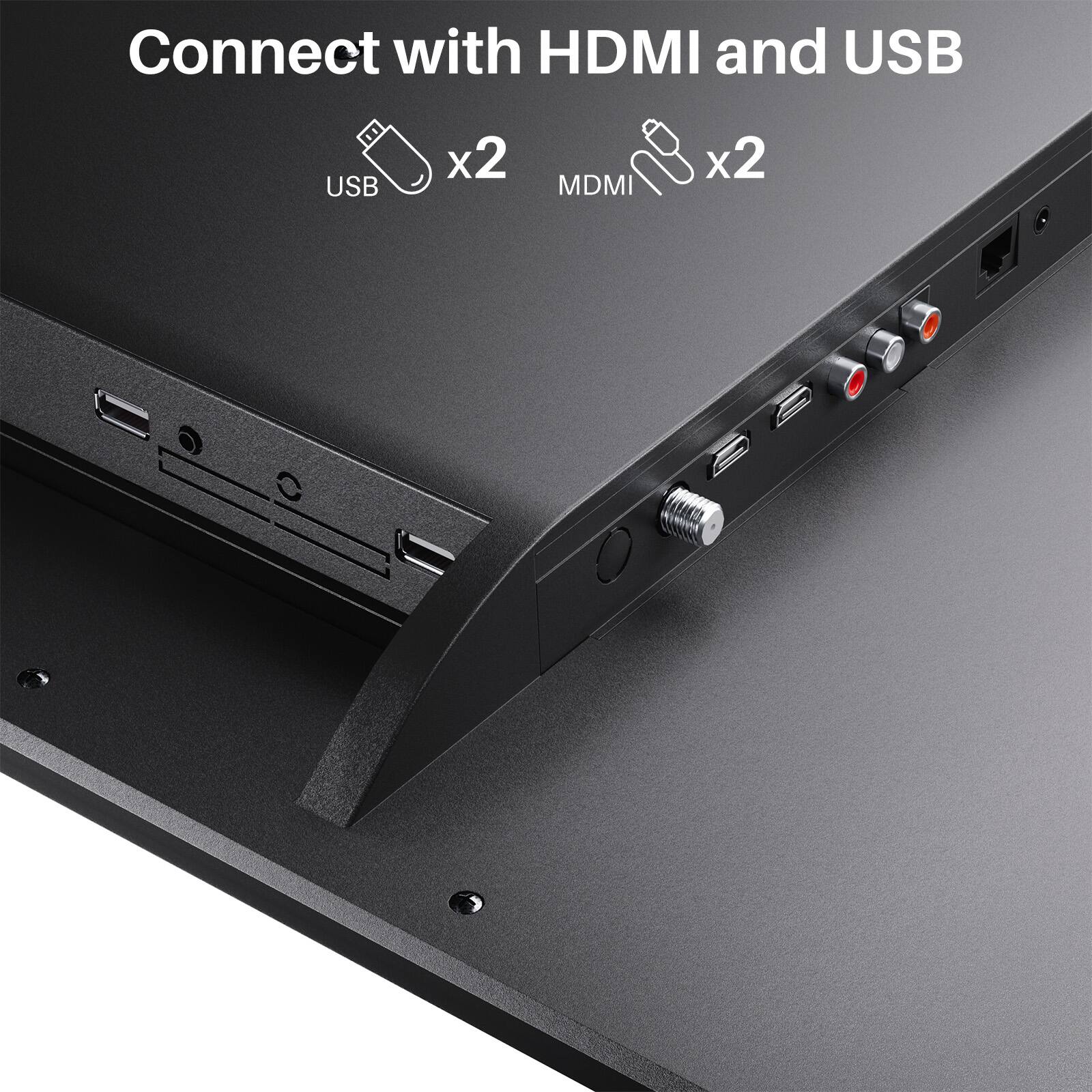 Connect with HDMI and USB  
USB x2  
MDMI x2