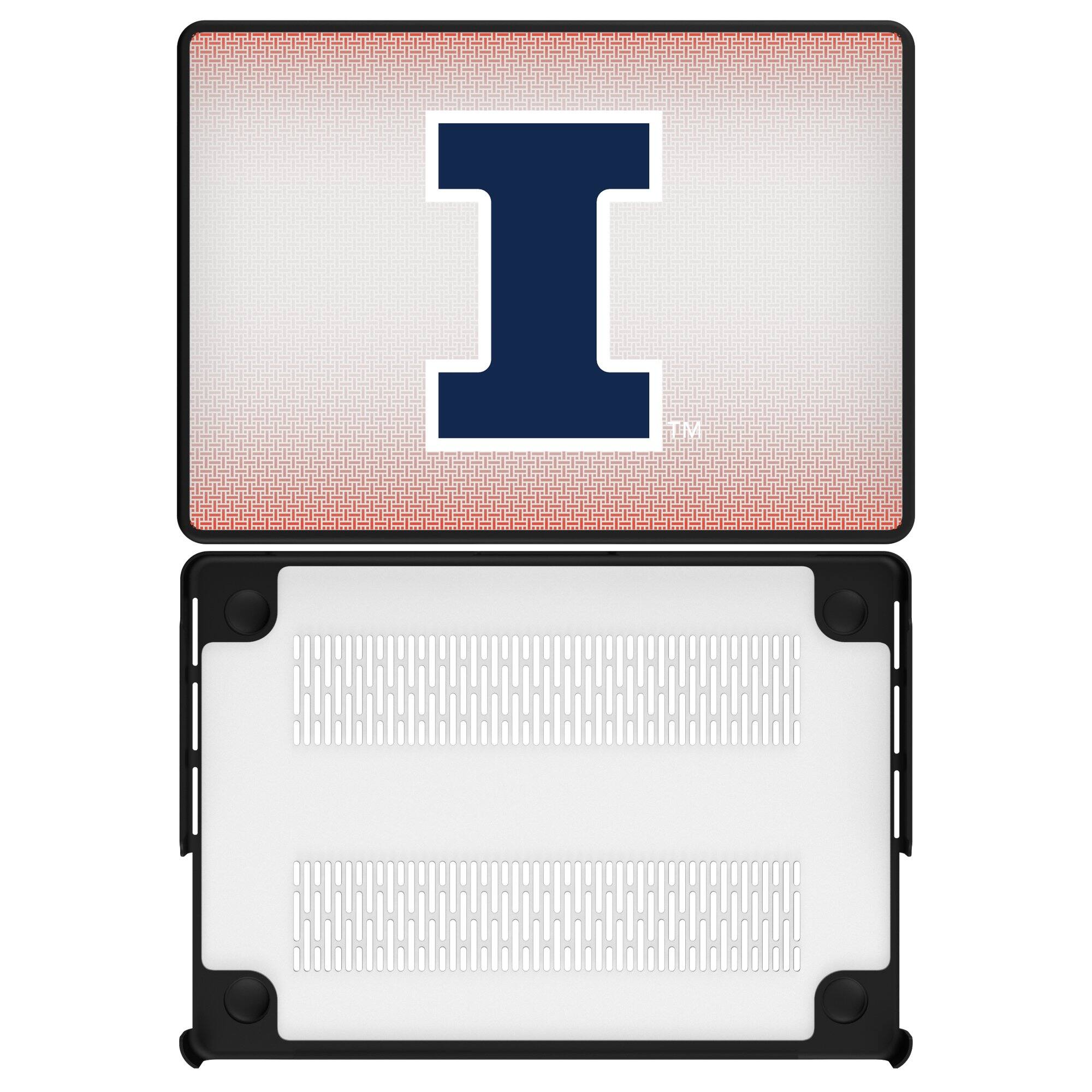 Front. Keyscaper - Illinois Fighting Illini Linen MacBook Case - Pro 14 in - Multicolor.