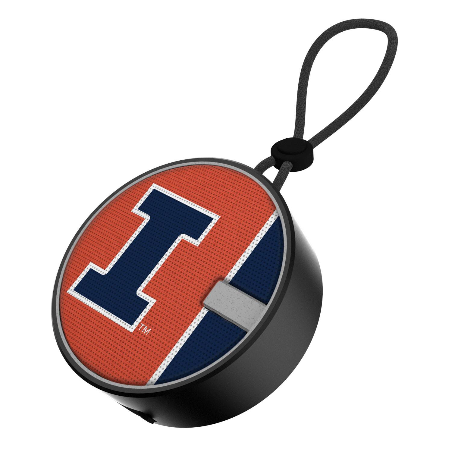 Front. Keyscaper - Illinois Fighting Illini Logo Waterproof Bluetooth Speaker - Multicolor.