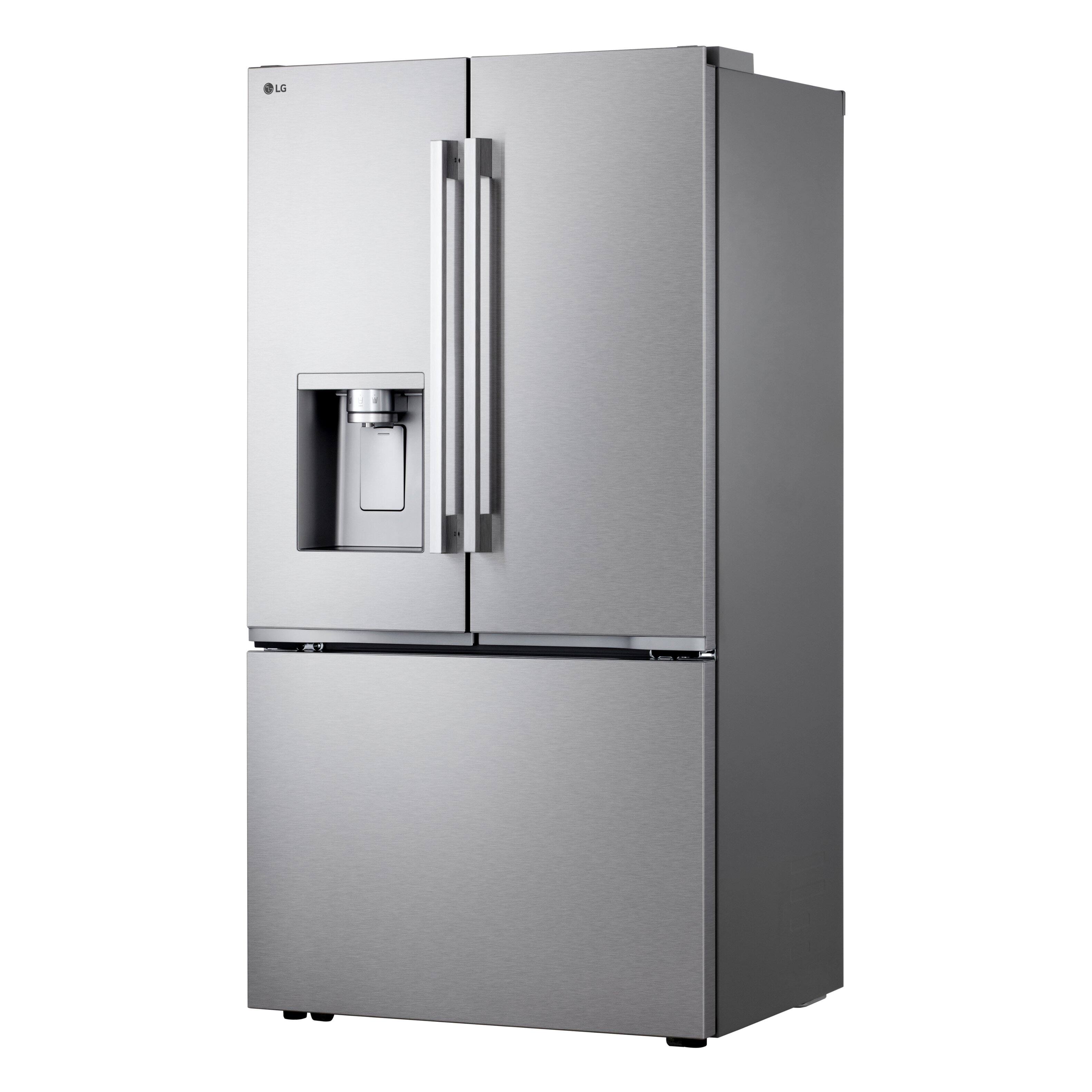 Alt View 8. LG - 36-in Wide 23.7 Cu. Ft. French Door Counter-Depth MAX Smart Refrigerator with Zero Clearance Hinge System and Thin Door - PrintProof Stainless Steel.