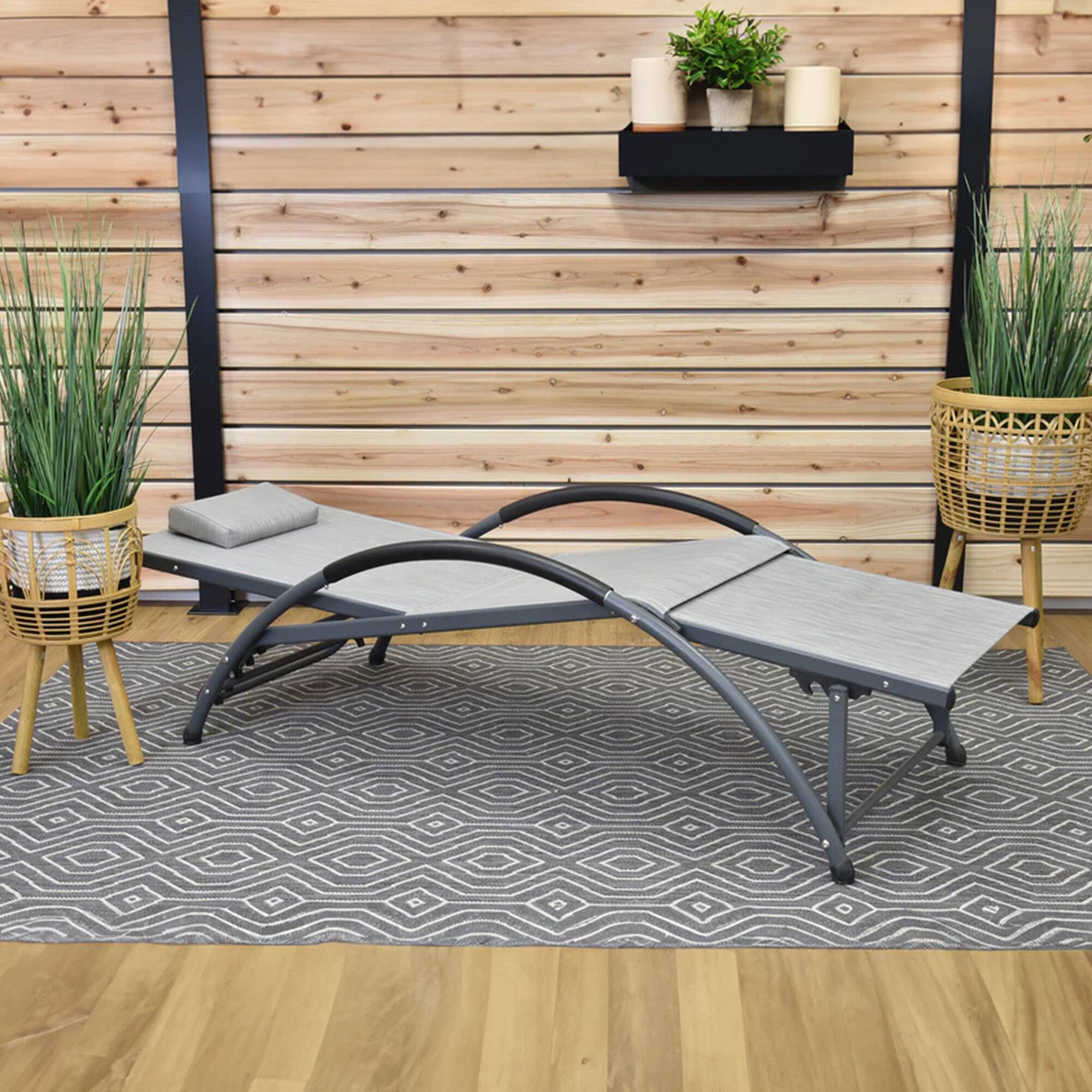 Alt View 6. Vivere - Vivere Aluminum Reclining Dockside Sun Lounger for Patio & Pool, Haven Gray - Haven Gray.