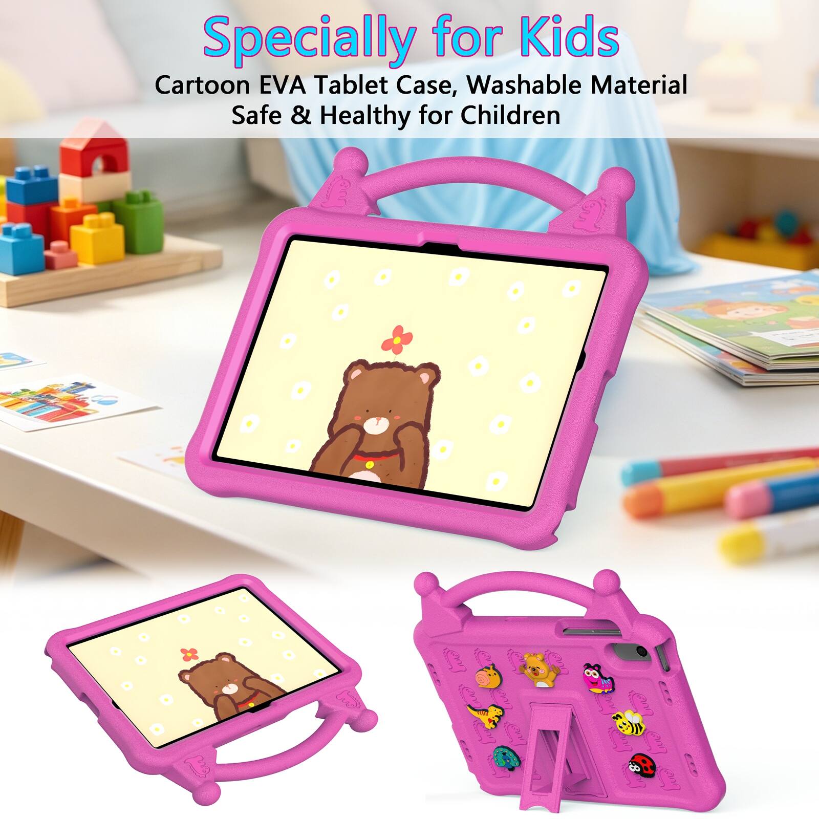 Specially for Kids Cartoon EVA Tablet Case, Washable Material Safe & Healthy for Children