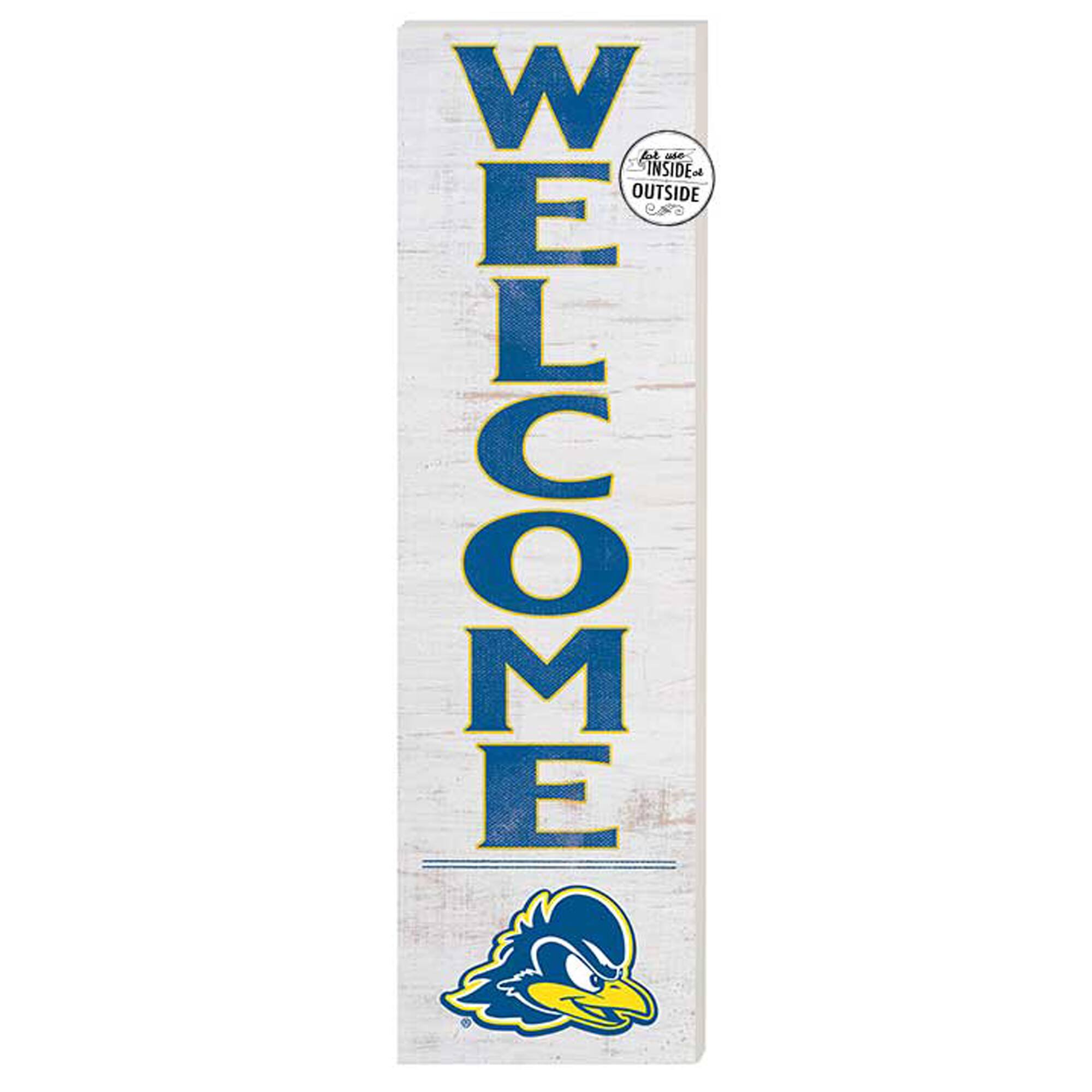 White Delaware Fightin' Blue Hens 10'' x 35'' Indoor/Outdoor Welcome Sign