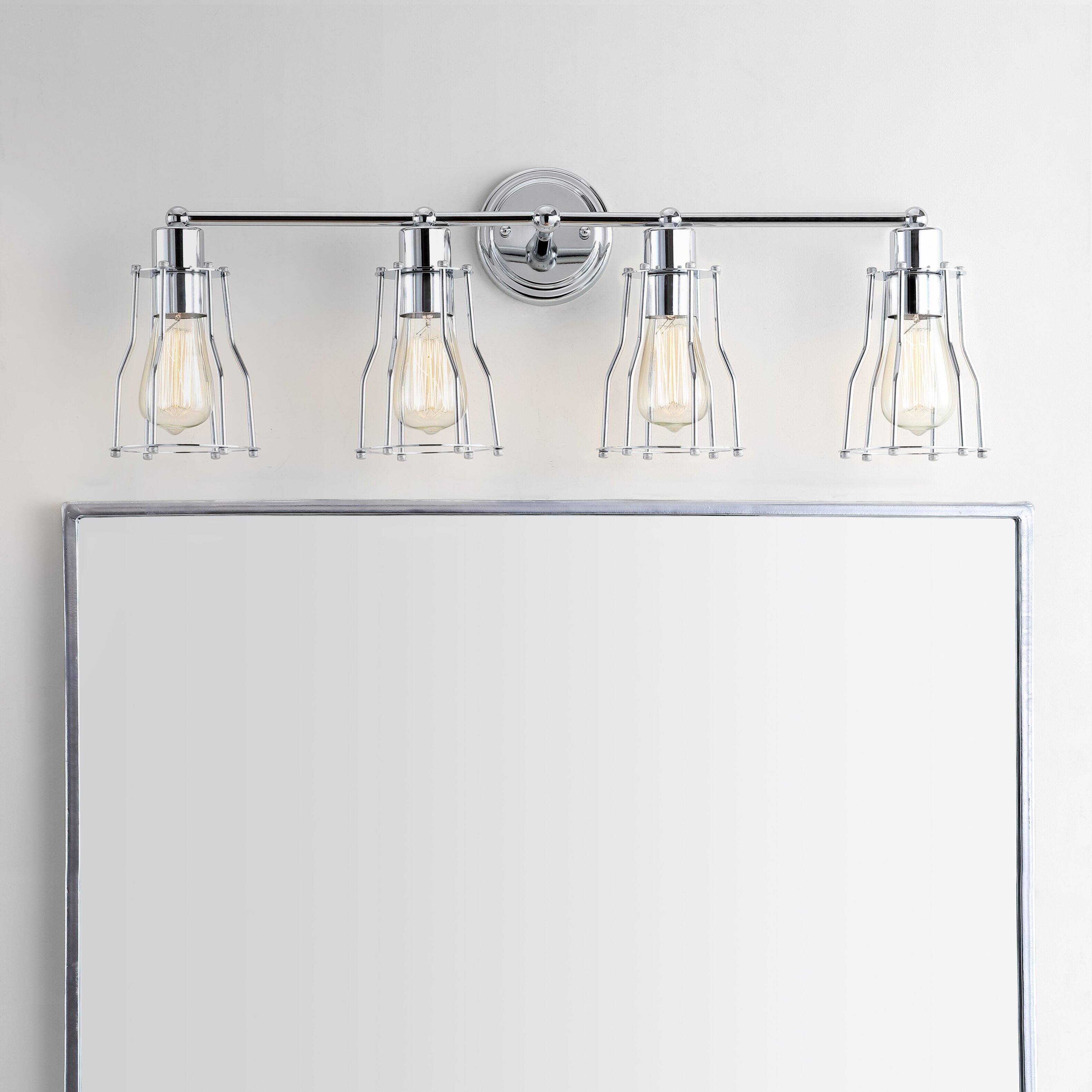 Alt View 1. Jonathan Y - Evelyn 29.5" 4-light Metal Vanity Light, Chrome - Chrome.