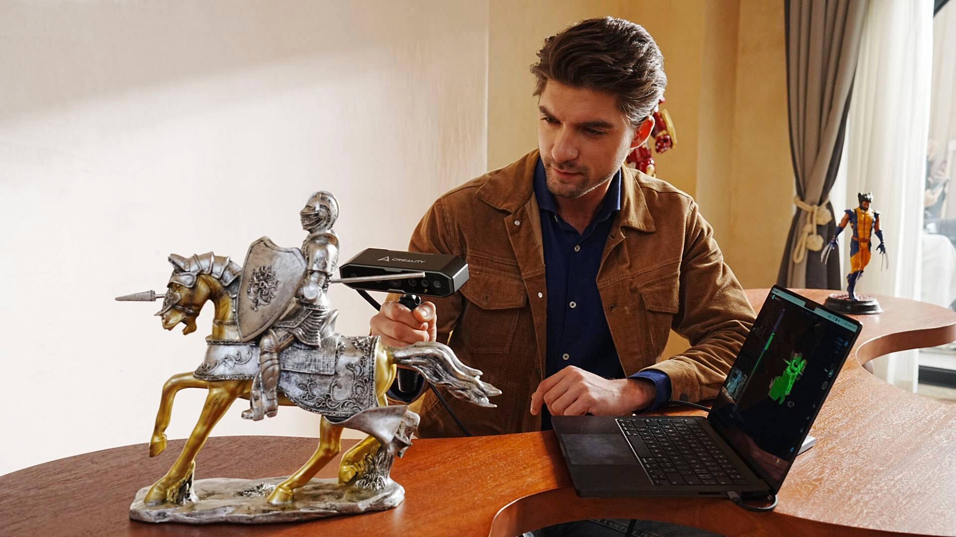 Alt View 1. Creality - CR-Scan Otter 3D Scanner Four-Lens Stereo System for 10-2000mm Object/Body/Face Full Color Scanning - Black.