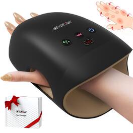 CINCOM - Cordless Hand Massager with Heat & 7 Massage Balls - Black