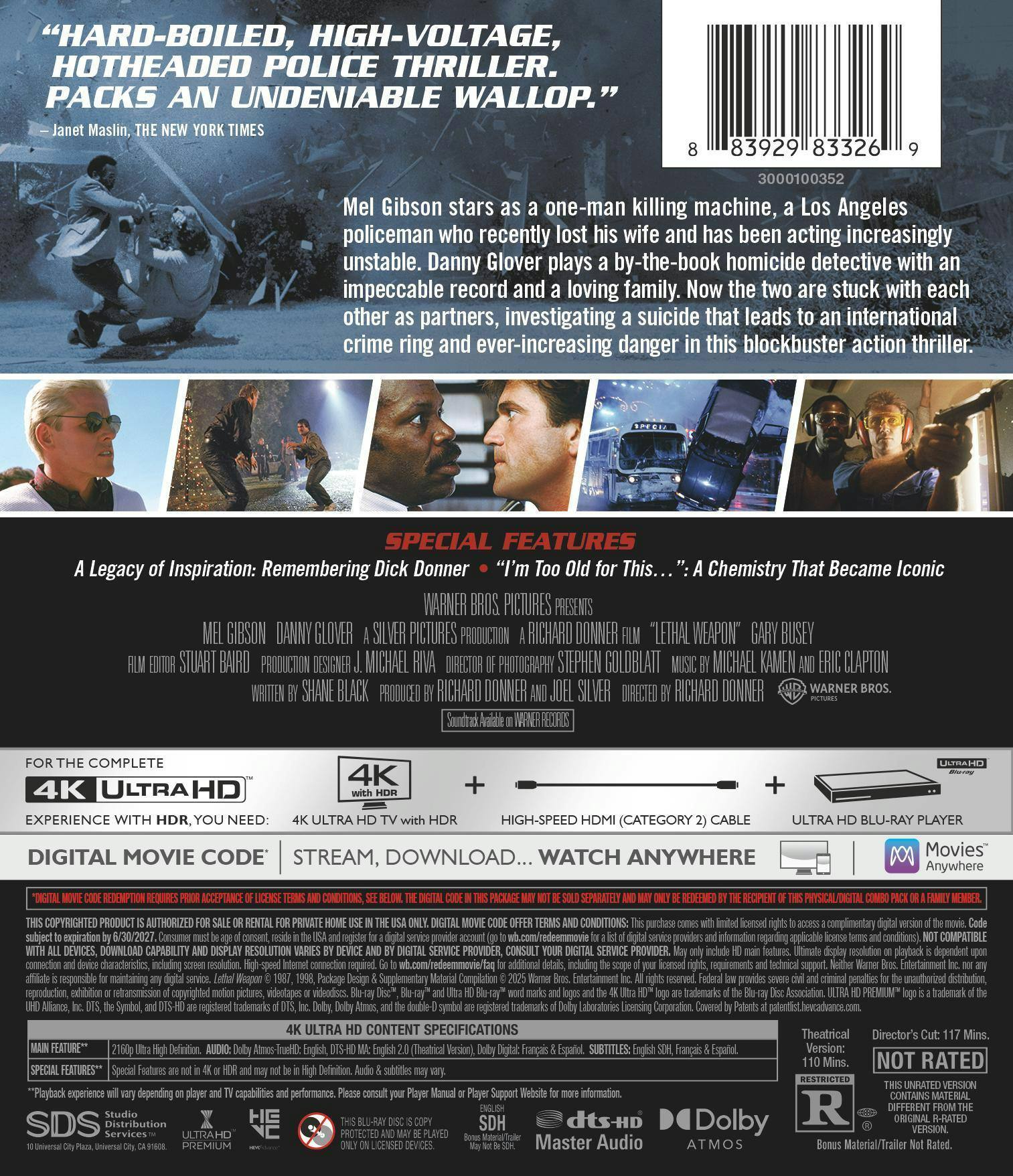 Back. Lethal Weapon (4K Ultra HD + Digital) [UHD].