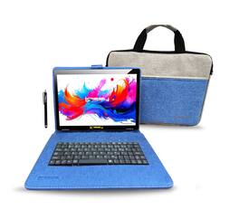 LINSAY - 10.1" Octa Core 256GB Storage Android 15 with Unique Oracle Keyboard Case and Tablet Briefcase - Blue
