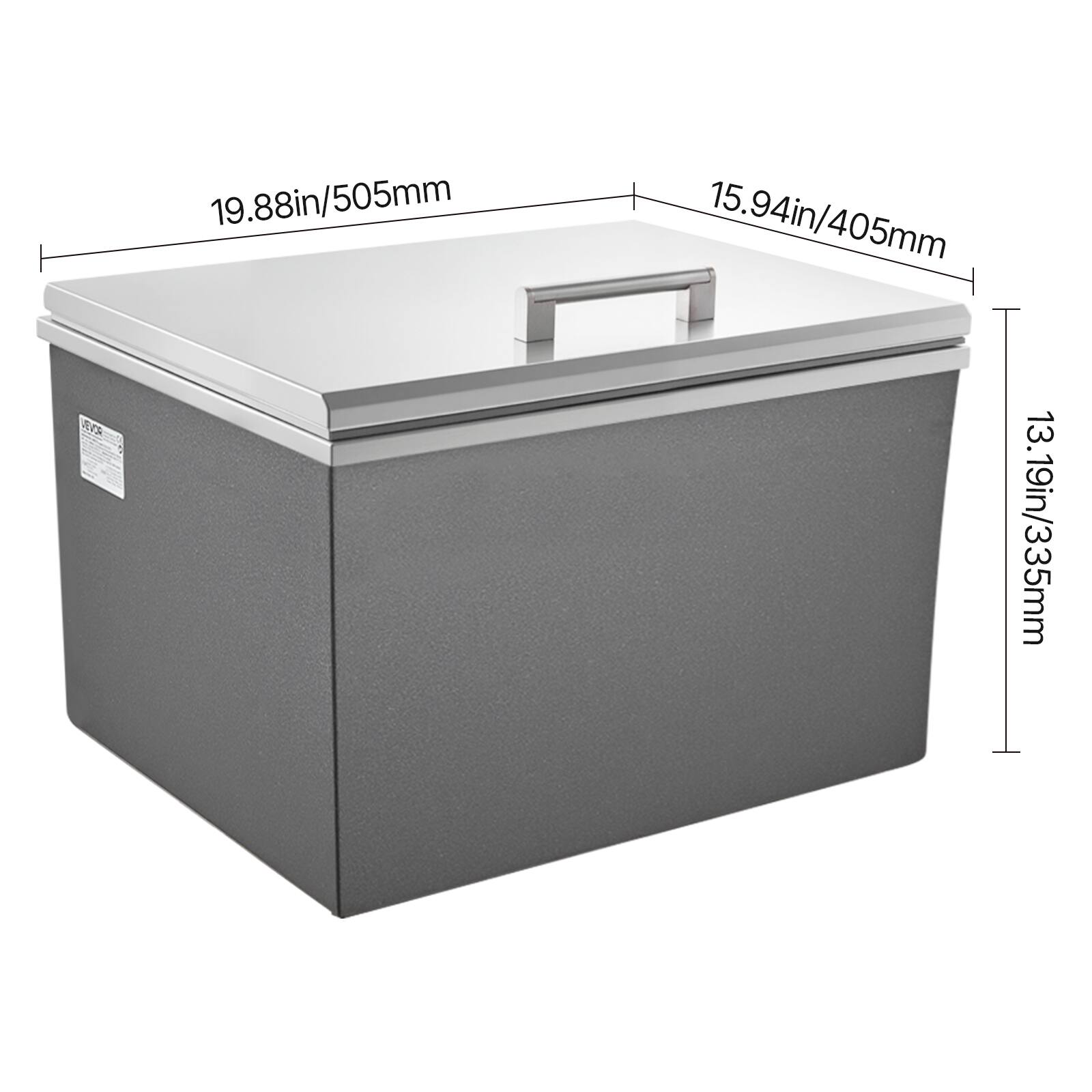 19.88in/505mm  
15.94in/405mm  
13.19in/335mm