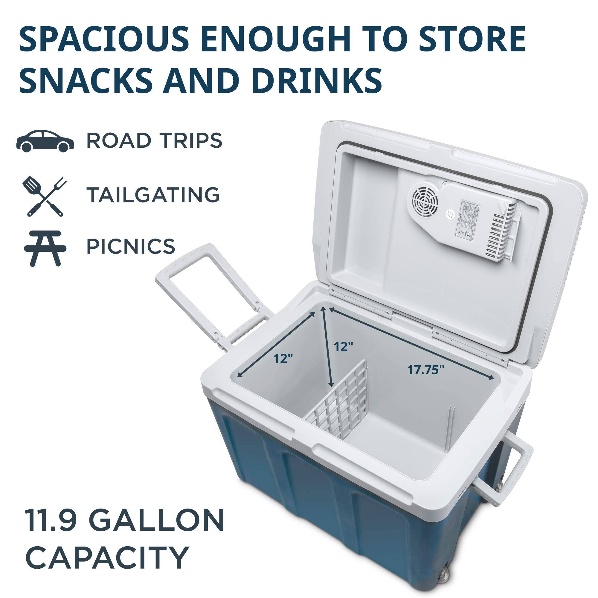 SPACIOUS ENOUGH TO STORE SNACKS AND DRINKS
ROAD TRIPS
TAILGATING
PICNICS
11.9 GALLON CAPACITY
12" 12" 17.75"