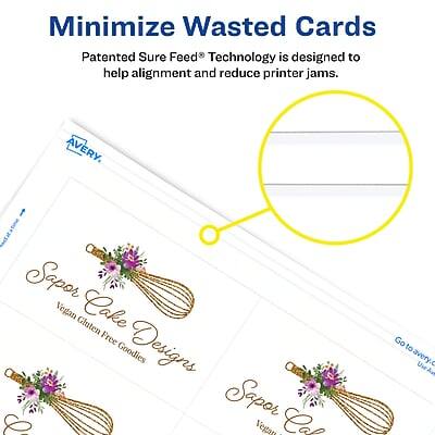 Minimize Wasted Cards

Patented Sure Feed® Technology is designed to help alignment and reduce printer jams.

AVERY

Sapor Vegan Cake Gluten Free Goodies Designs

Go to avery.com

Use C