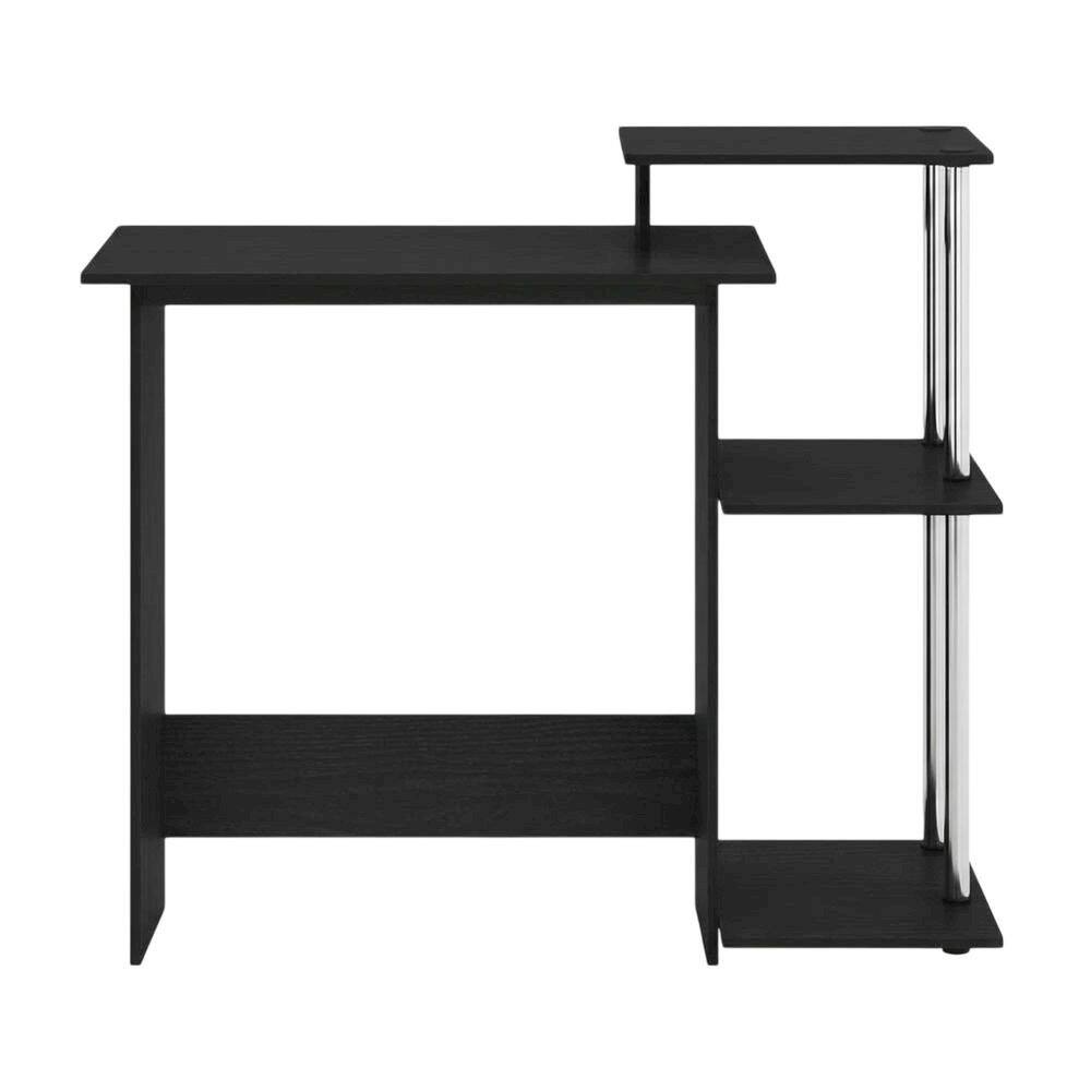 Back. BisonOffice - Stainless Steel Laptop Desk with Americano Finish for Home Use - Americano/Stainless Steel.