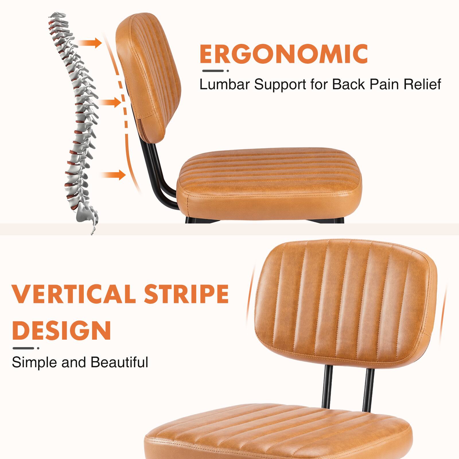 ERGONOMIC  
Lumbar Support for Back Pain Relief  

VERTICAL STRIPE DESIGN  
Simple and Beautiful