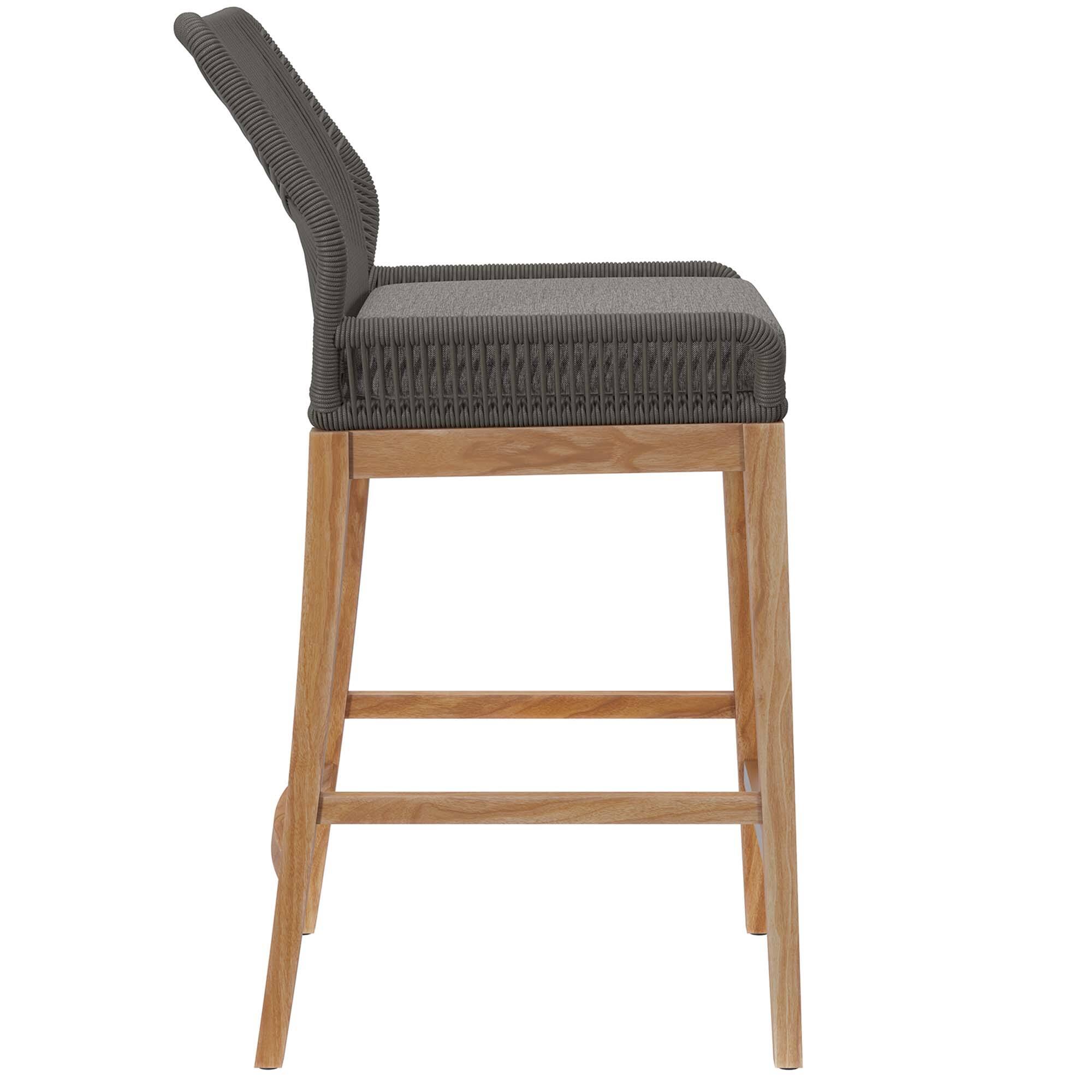 Alt View 1. Modway - Wellspring Outdoor Patio Teak Wood Bar Stool by Modway - Gray Graphite.