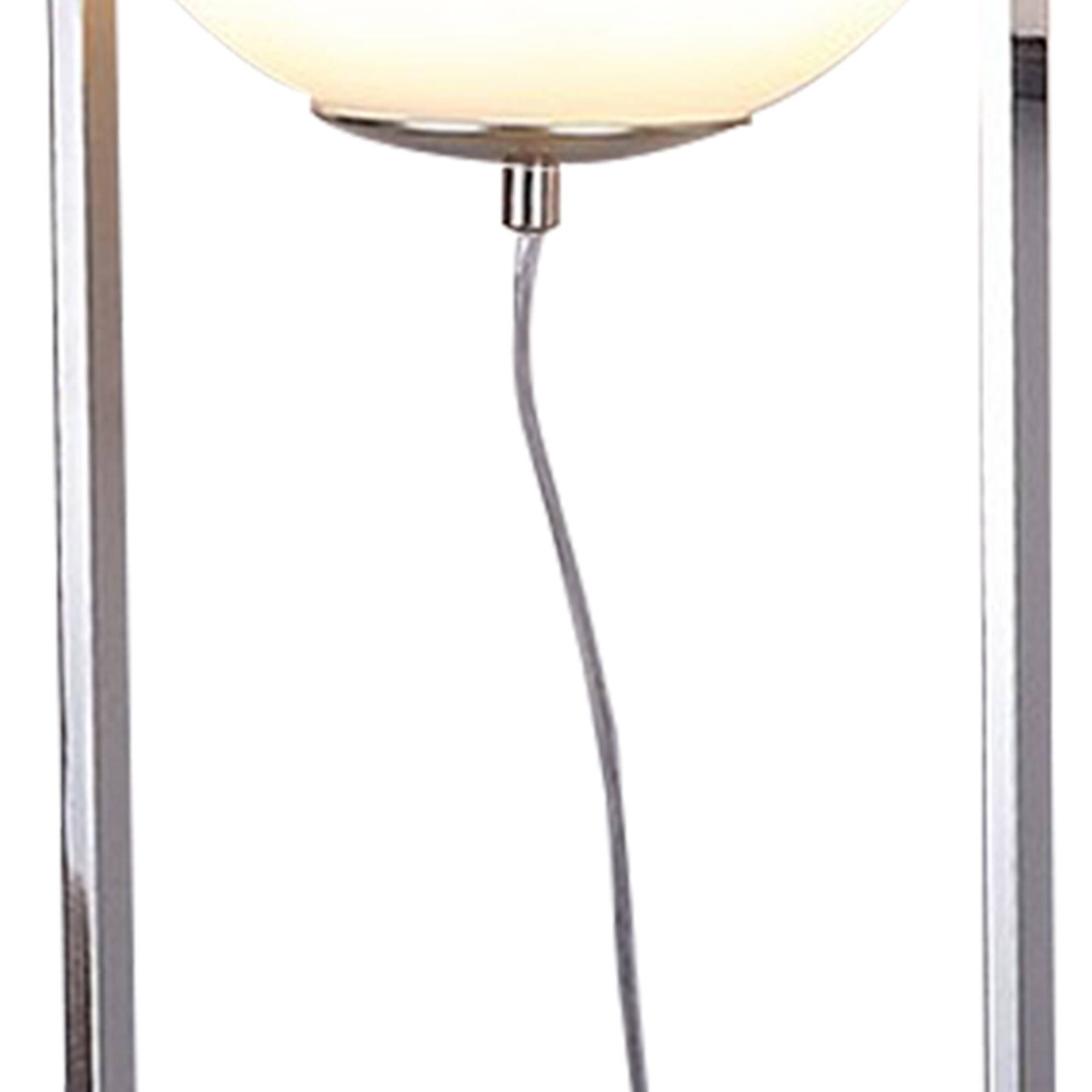 Left. Manhattan Lane - Jim 22 Inch Table Lamp, LED Light, Metal Body, Modern Globe Shade - Silver.