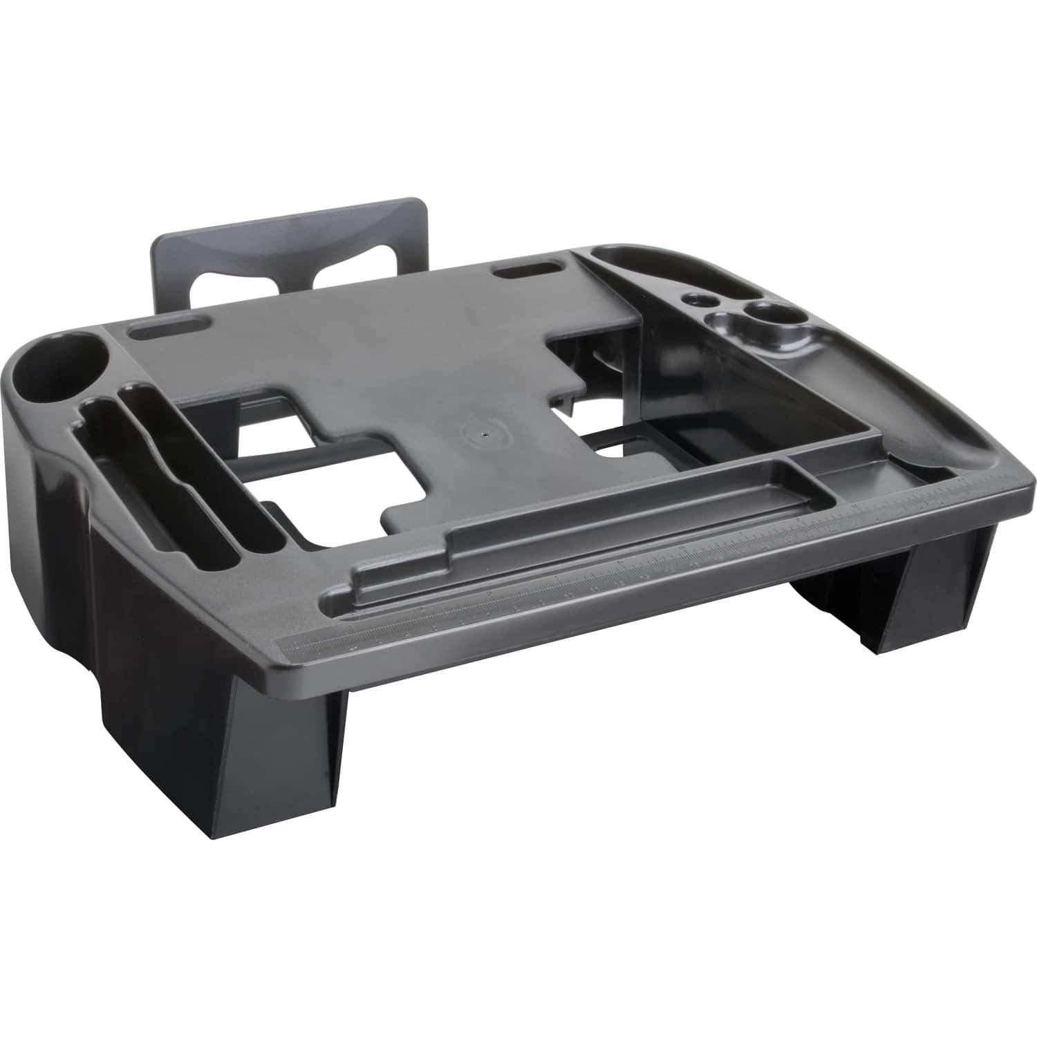 Compucessory - Telephone Stand/Organizer 5" x 11.50" x 9.50" Desktop Non skid Base Cable Management Plastic - Black
