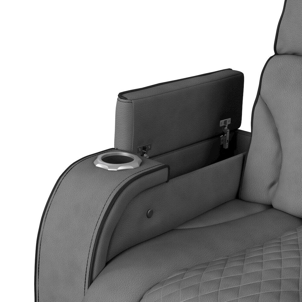 Alt View 1. Picket House Furnishings - Tundra Motion Recliner with LED in Simba Slate and Black Welt - Slate And Black Welt.
