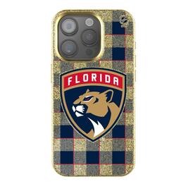 Keyscaper - NHL - Florida Panthers Plaid Bling iPhone Case - 15 - Gold