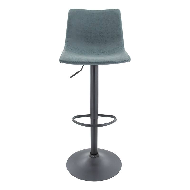 Left. LeisureMod - Tilbury Modern Adjustable Bar Stool with Footrest, 360-Degree Swivel Hydraulic Counter Height Stool - Peacock Blue.