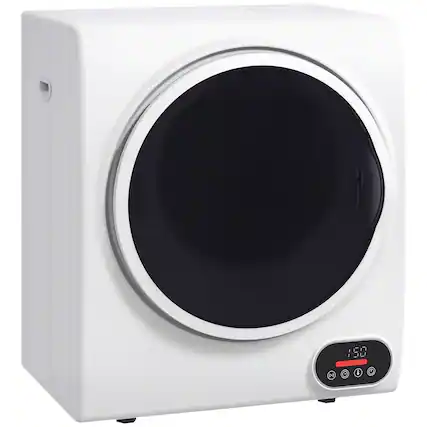 Front. Homcom - cu.ft Portable Compact Clothes Laundry Dryer with Intelligent Drying for Apartments Dorms RVs - white.