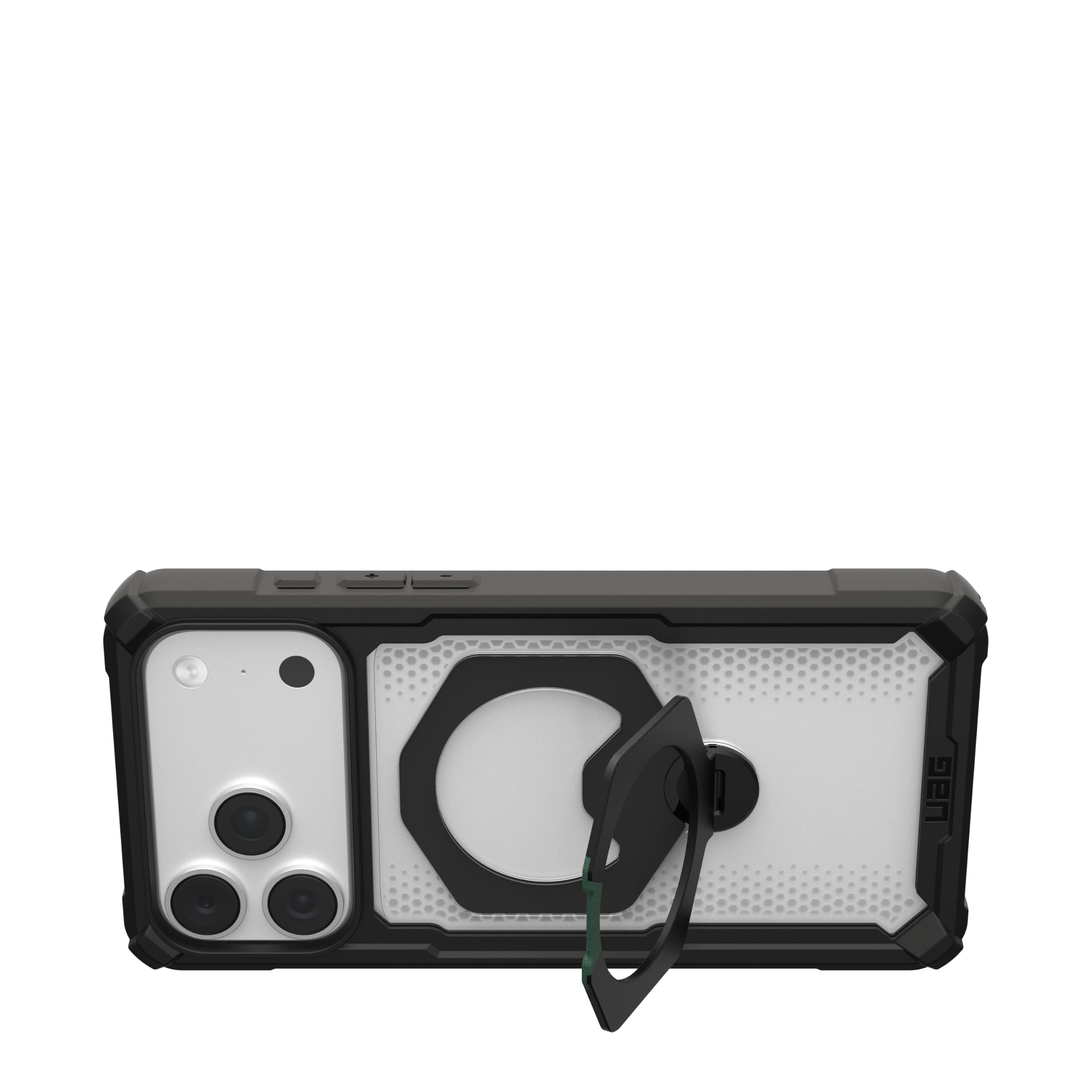 Alt View 5. UAG - iPhone 18 Pro Max Case/iPhone 17 Pro Max Case with 360 Kickstand, MagSafe & Camera Control Cover Button, Plasma XTE 360 - Black/Clear.