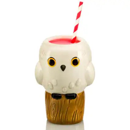 Front. Harry Potter - Cupful Of Cute Harry Potter Hedwig Ceramic Mug | Holds 14 Ounces - White.