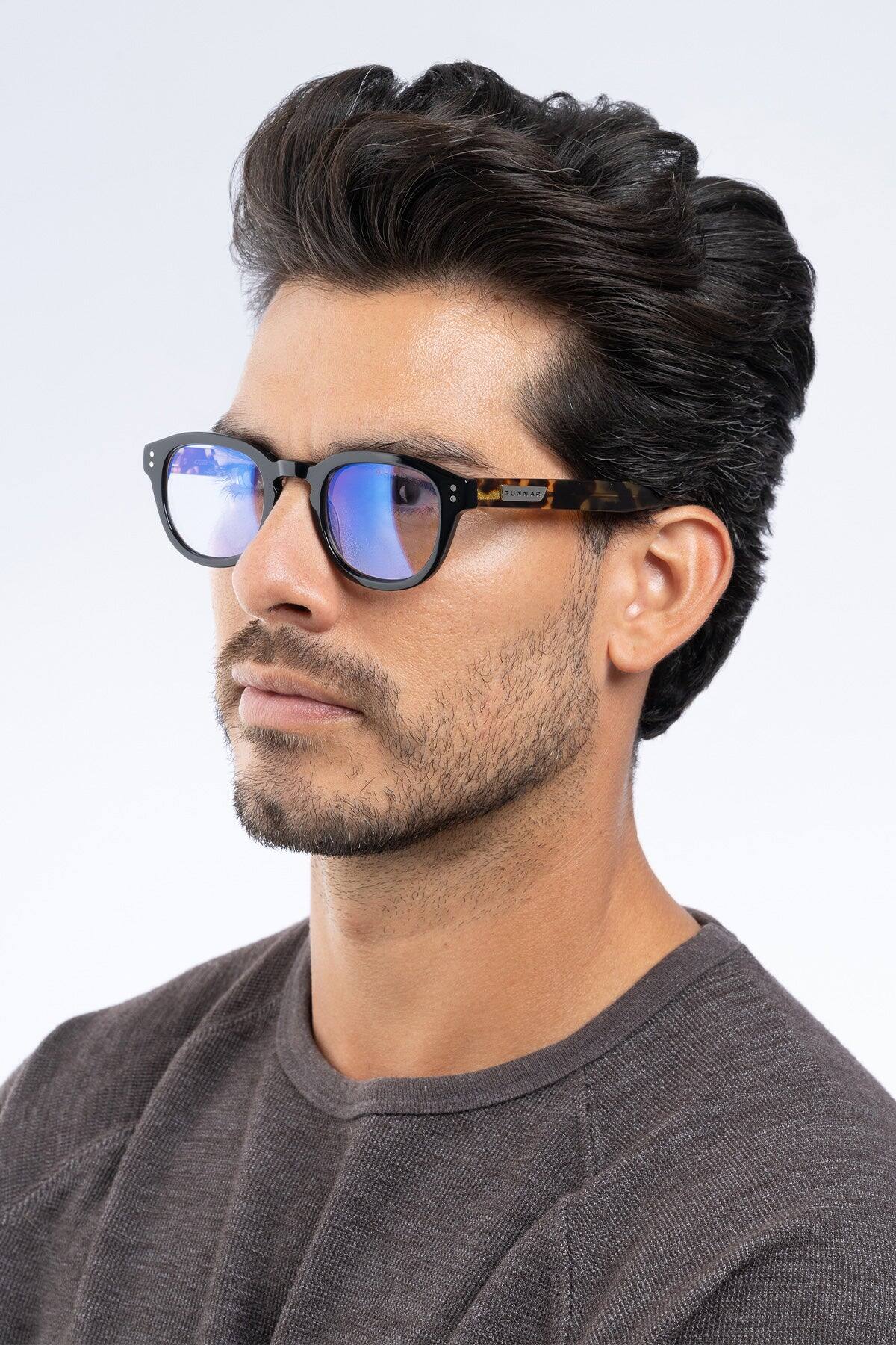 Back. GUNNAR - GUNNAR Computer Glasses  -  Emery, Onyx/Jasper, Clear Lens - Blue Light Blocking, Relieve Dry Eye, Anti Glare - Onyx Jasper.