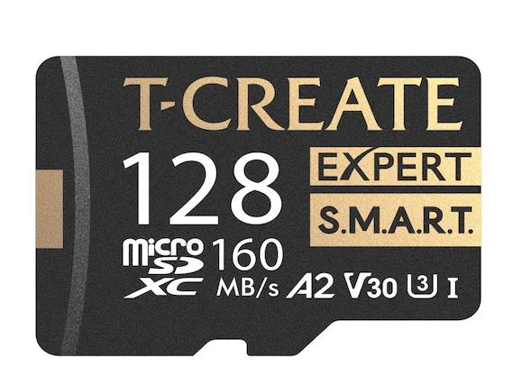 T-CREATE 128 EXPERT S.M.A.R.T.
MicroSDXC
160 MB/s
A2 V30 U3 I