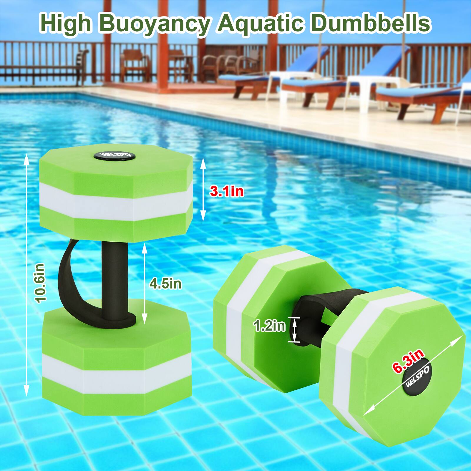 High Buoyancy Aquatic Dumbbells

YELO

3.1in  
10.6in  
4.5in  
1.2in  
6.3in  

HELSPO