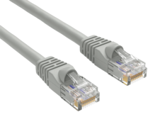 Front. Cable Leader - 3ft Cat6 UTP Ethernet Network Patch Cable Snagless 24AWG Bare Copper, Gray - Gray.