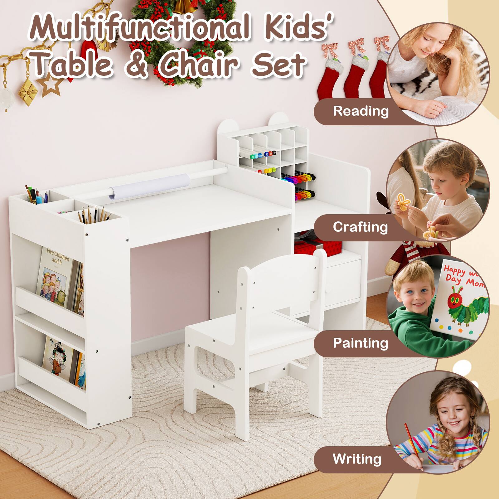 Multifunctional Kids' Table & Chair Set

- Reading
- Crafting
- Painting
- Writing