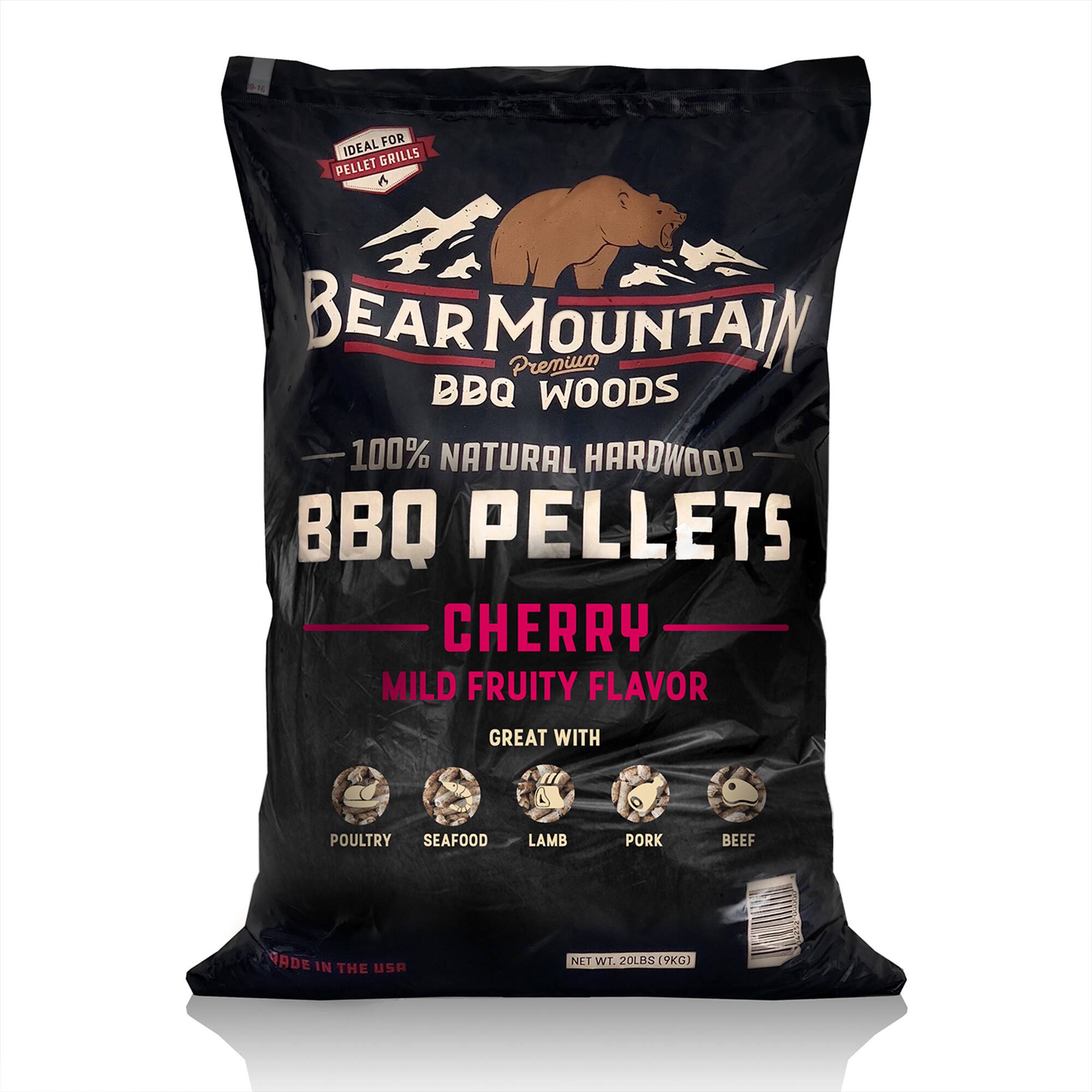 Bear Mountain BBQ - Premium All Natural Hardwood Cherry Smoker Pellets, 40 Pounds