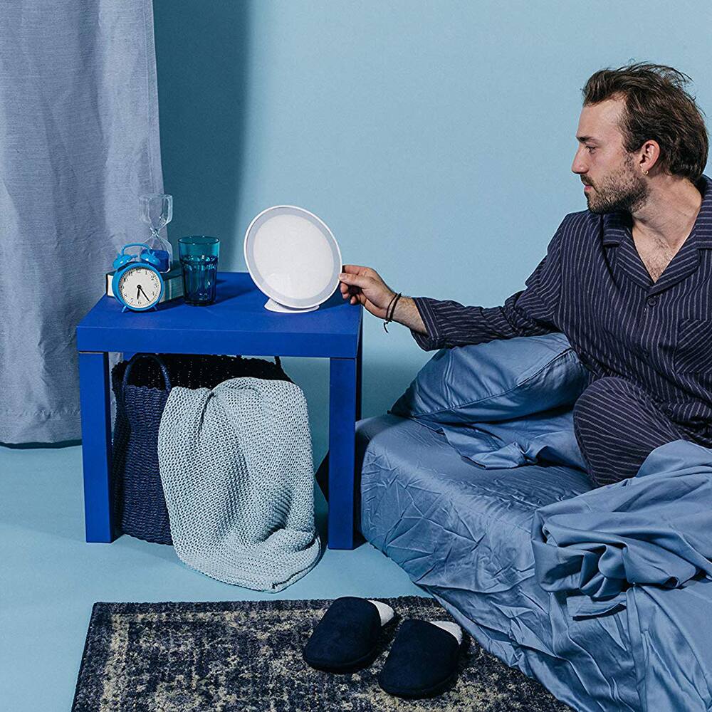 Angle. Circadian Optics - Light Therapy Lamp [LAMPU] UV-Free LED Happy Mood Full Spectrum Sun Light Lamp with 10,000 Lux for Seasonal Sunlight - White.