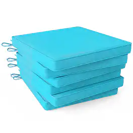 Costway - 20" Patio Cushion Set of 6 with Breathable & Fade-resistant Olefin Fabric Cover - Turquoise