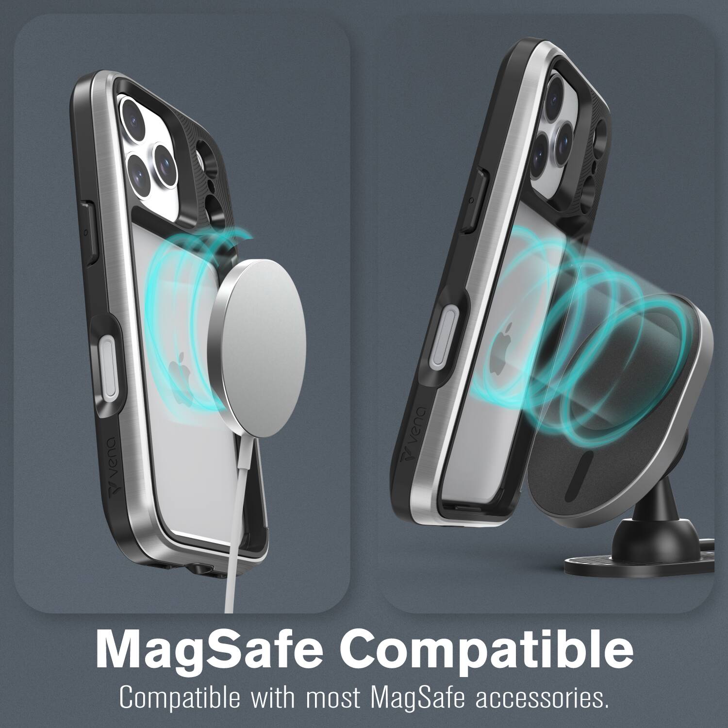 MagSafe Compatible  
Compatible with most MagSafe accessories.