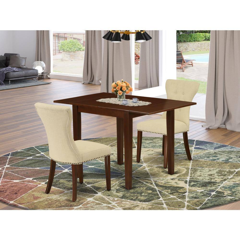 Angle. East West Furniture - Dining Room Set Mahogany - Brown.