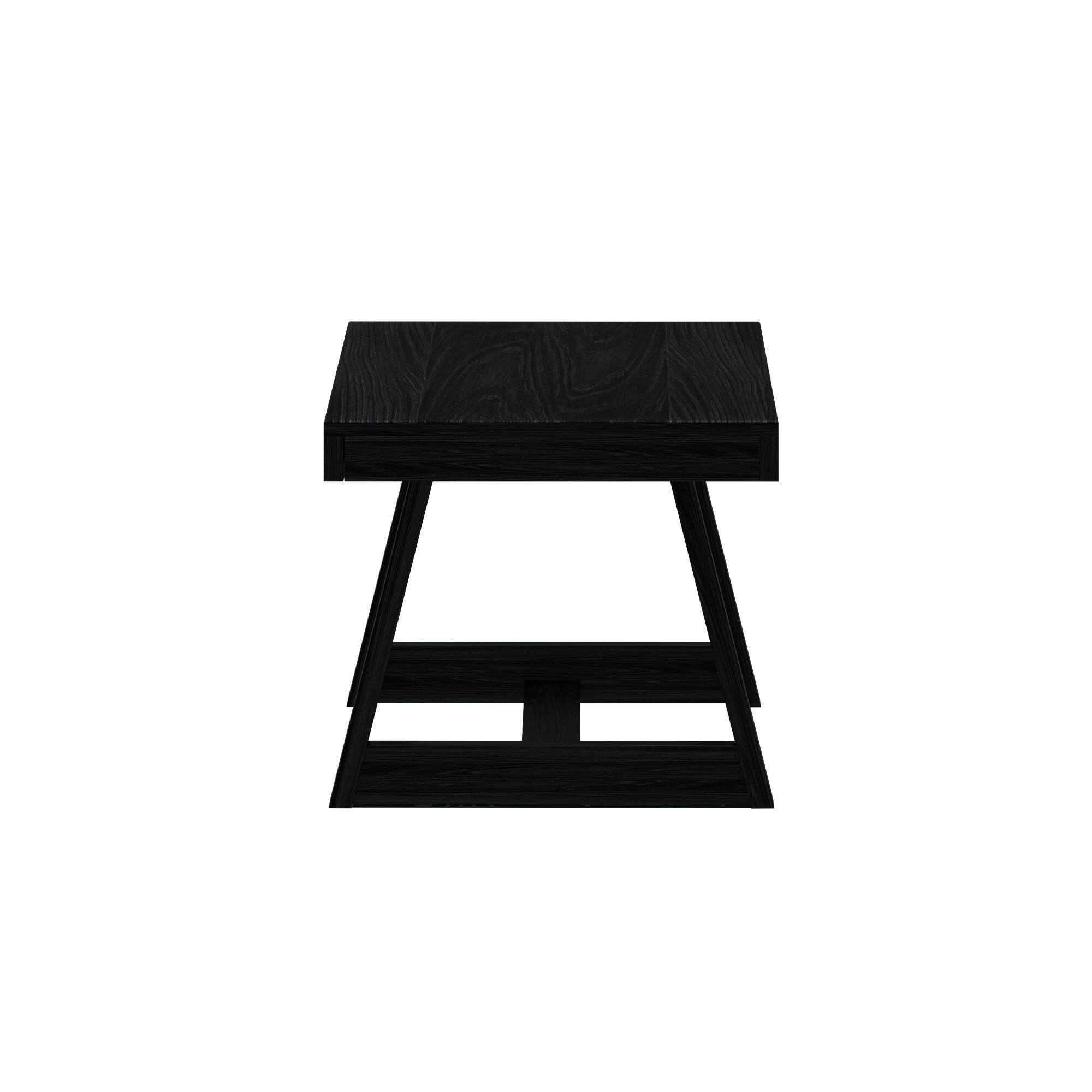 Alt View 4. Plank+Beam - Classic Rectangular Coffee Table (40in x 20in / 1020mm x 510mm), Black Wirebrush - Black Wirebrush.