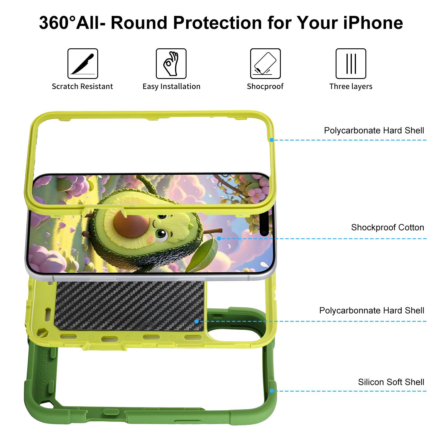 UUCOVER Rugged Protective Case for Apple iPhone 18 Pro Max,Shockproof ...