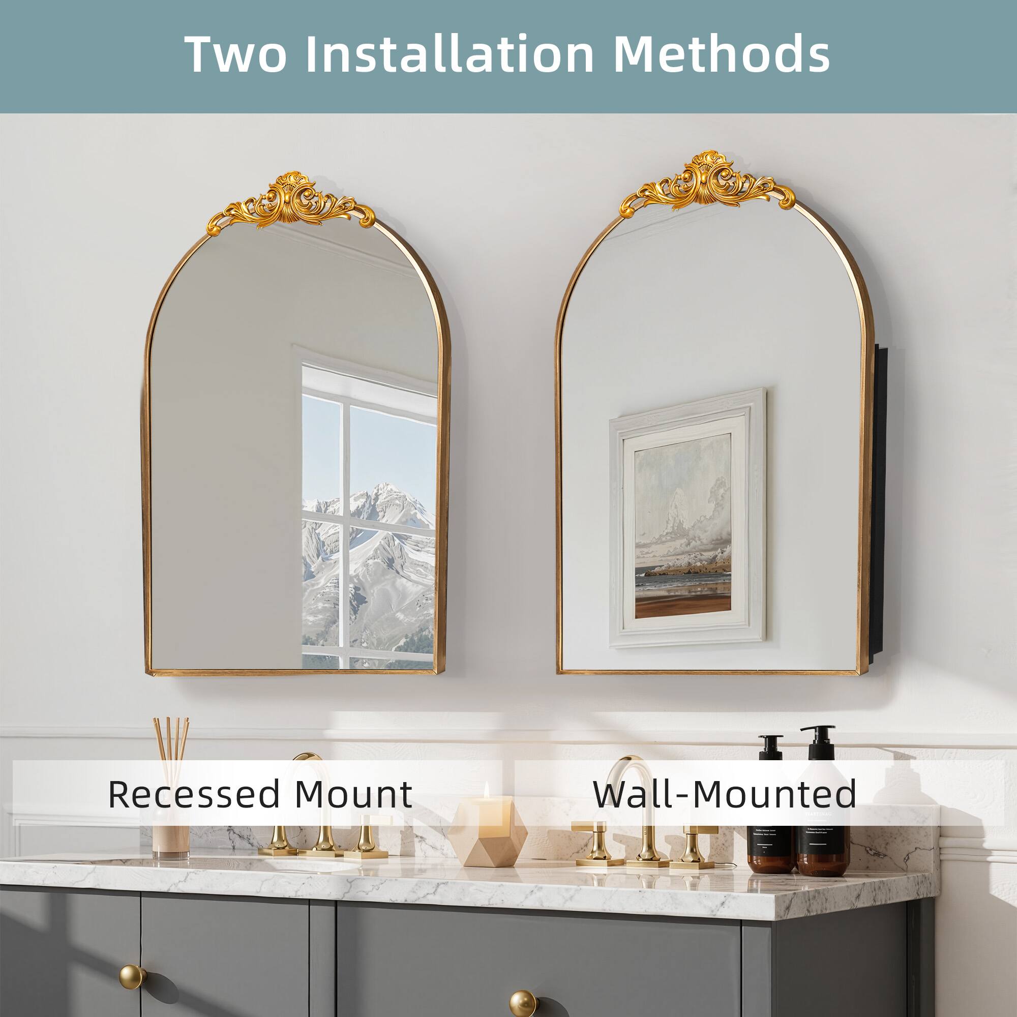 Two Installation Methods

Recessed Mount

Wall-Mounted