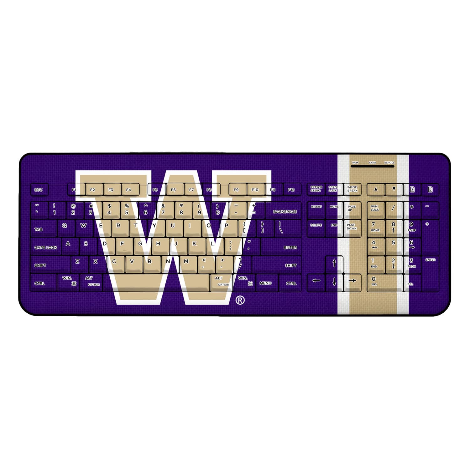 Keyscaper - Washington Huskies Wireless USB Keyboard - Multicolor