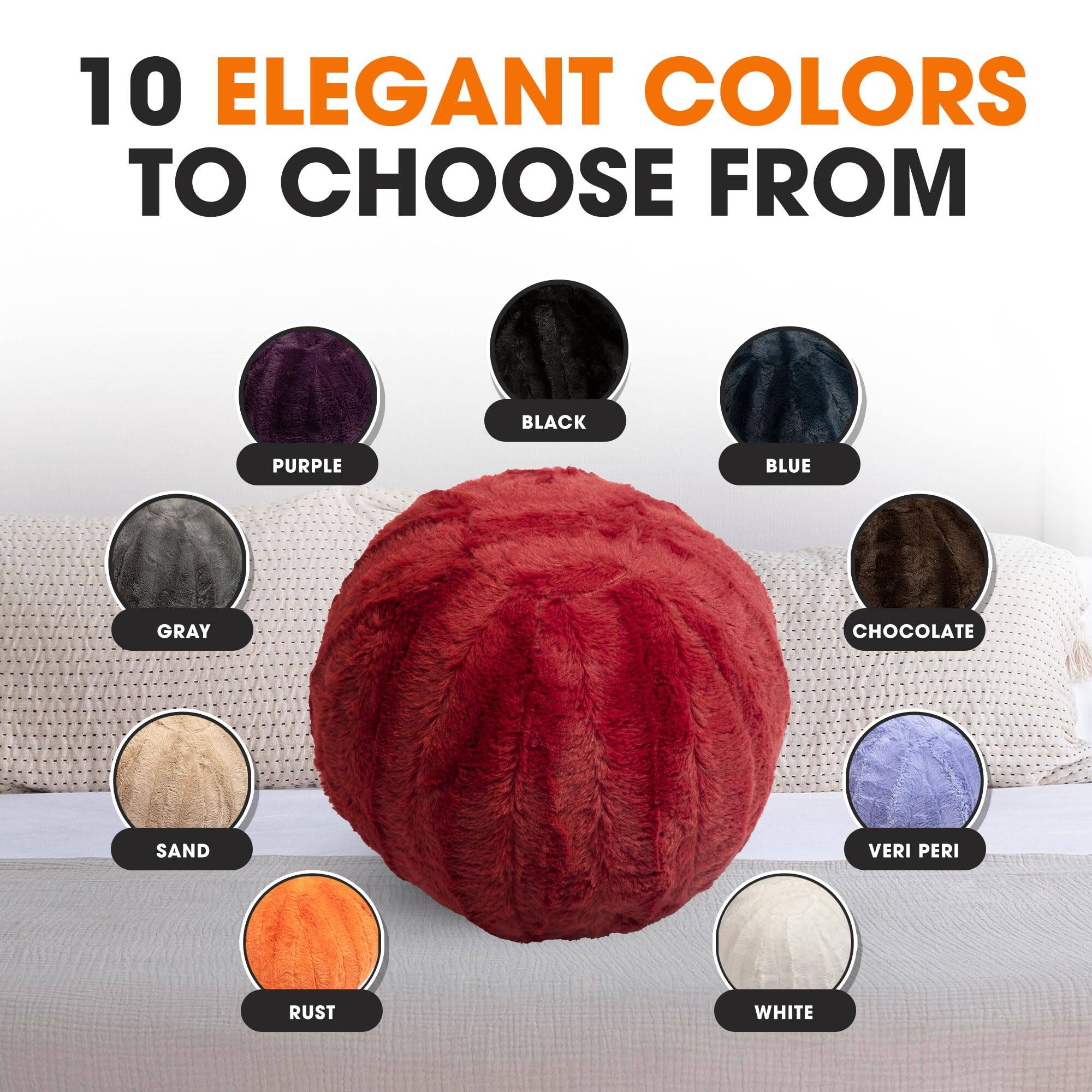 10 ELEGANT COLORS TO CHOOSE FROM

- BLACK
- PURPLE
- BLUE
- GRAY
- CHOCOLATE
- SAND
- VERI PERI
- RUST
- WHITE