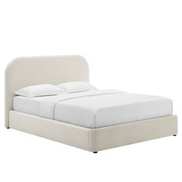Modway - Keynote Performance Velvet Curved King Platform Bed - White