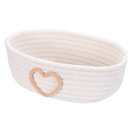 Unique Bargains - Rectangular Rope Basket, 10x5.9x3.1inch Small Woven Basket for Shelf Storage Home Decor Gift Chest - Beige