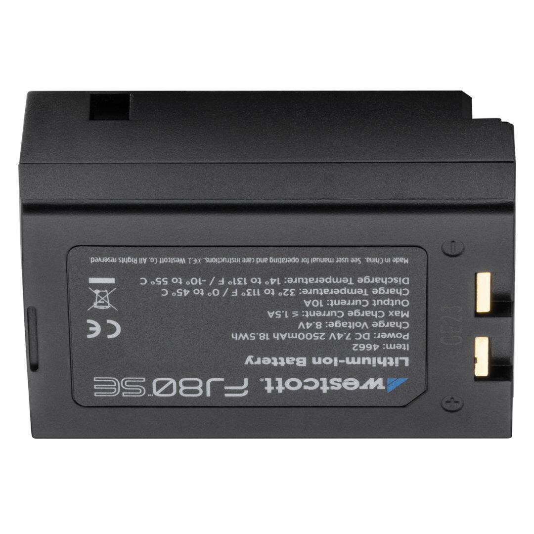 - Reserved. Rights All Co.
- Westcott
- Made in China
- See instructions for care and operating.
- Temperature: Discharge C 45 to F 113 to 32
- Temperature: Charge C 55 to F 10 to 14
- Current: Output 1.5A
- Current: Charge Max 8.4V
- Voltage: Charge 7.4V
- Power: 4662
- Item: Battery Lithium-ion 3208L
- Westcott