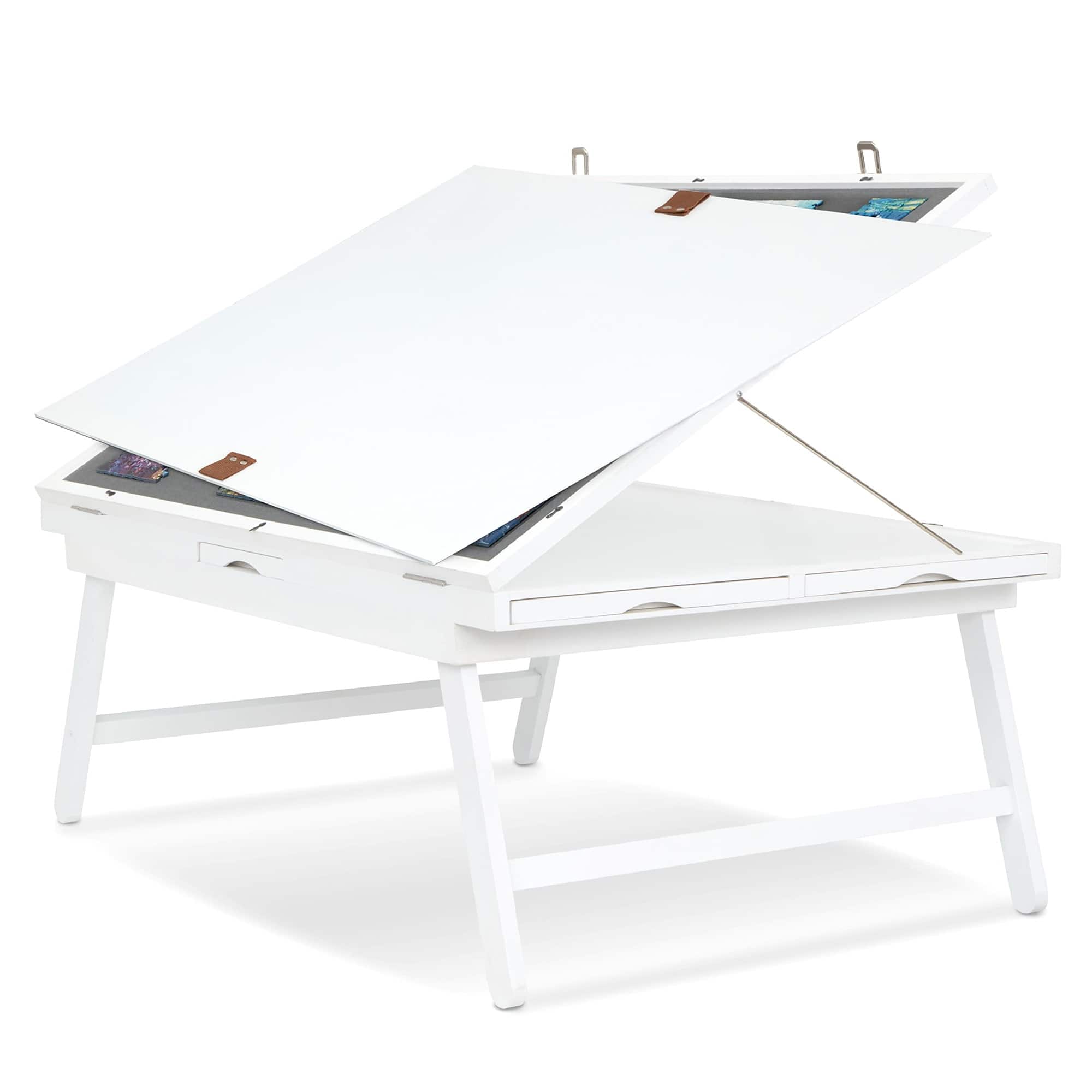 Jumbl - 1000-Piece Puzzle Board - 23 x 31" Tilting Puzzle Table with Felt Surface & 6 Drawers - White