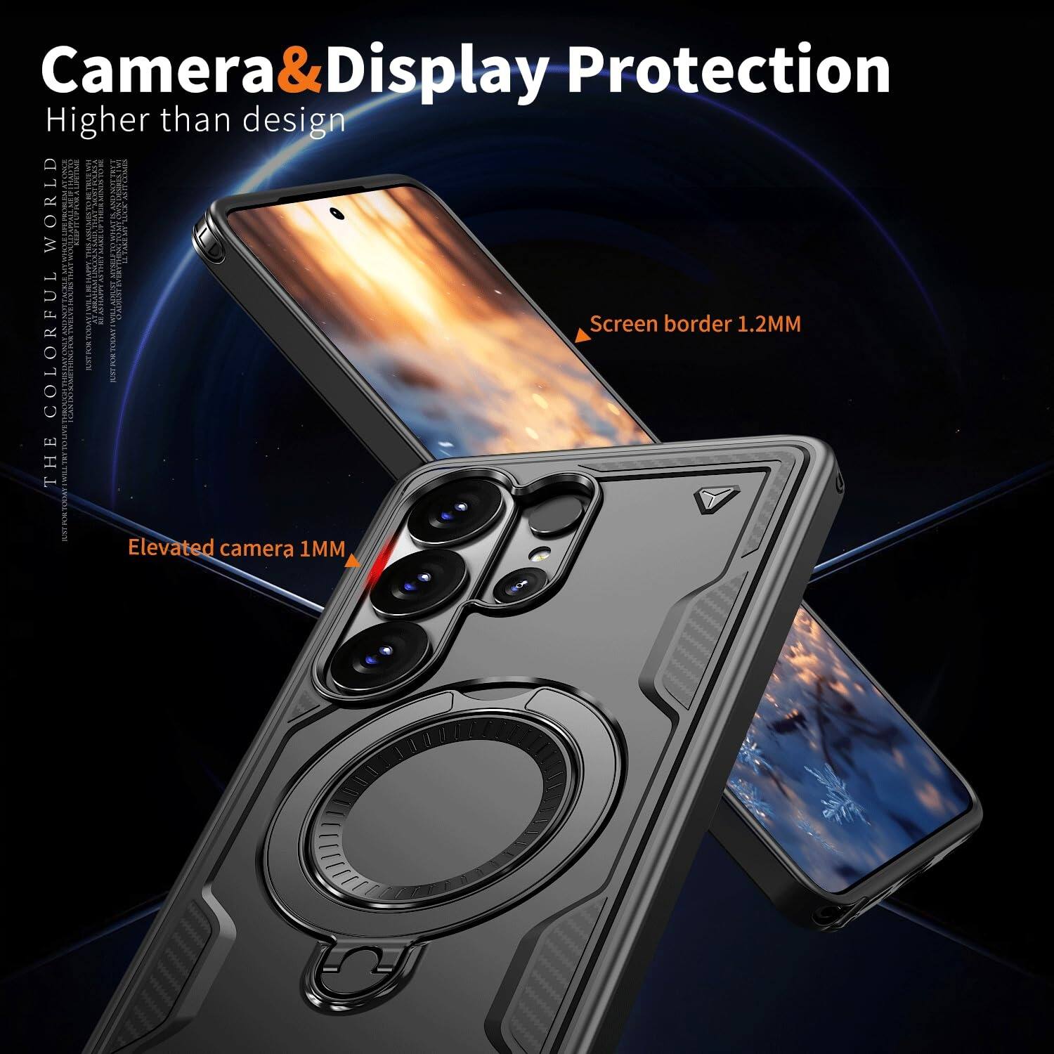 Camera & Display Protection  
Higher than design  

Screen border 1.2MM  
Elevated camera 1MM