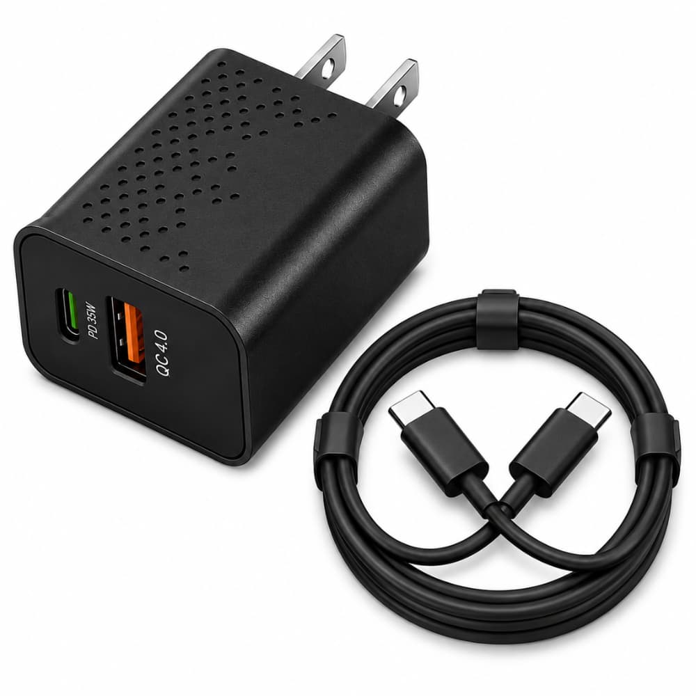 Qixxronics - 35W Super Fast Charger,3FT USB Type C Cable for Motorola Edge (2022+), Moto G Stylus 5G, Motorola Razr foldables - Black