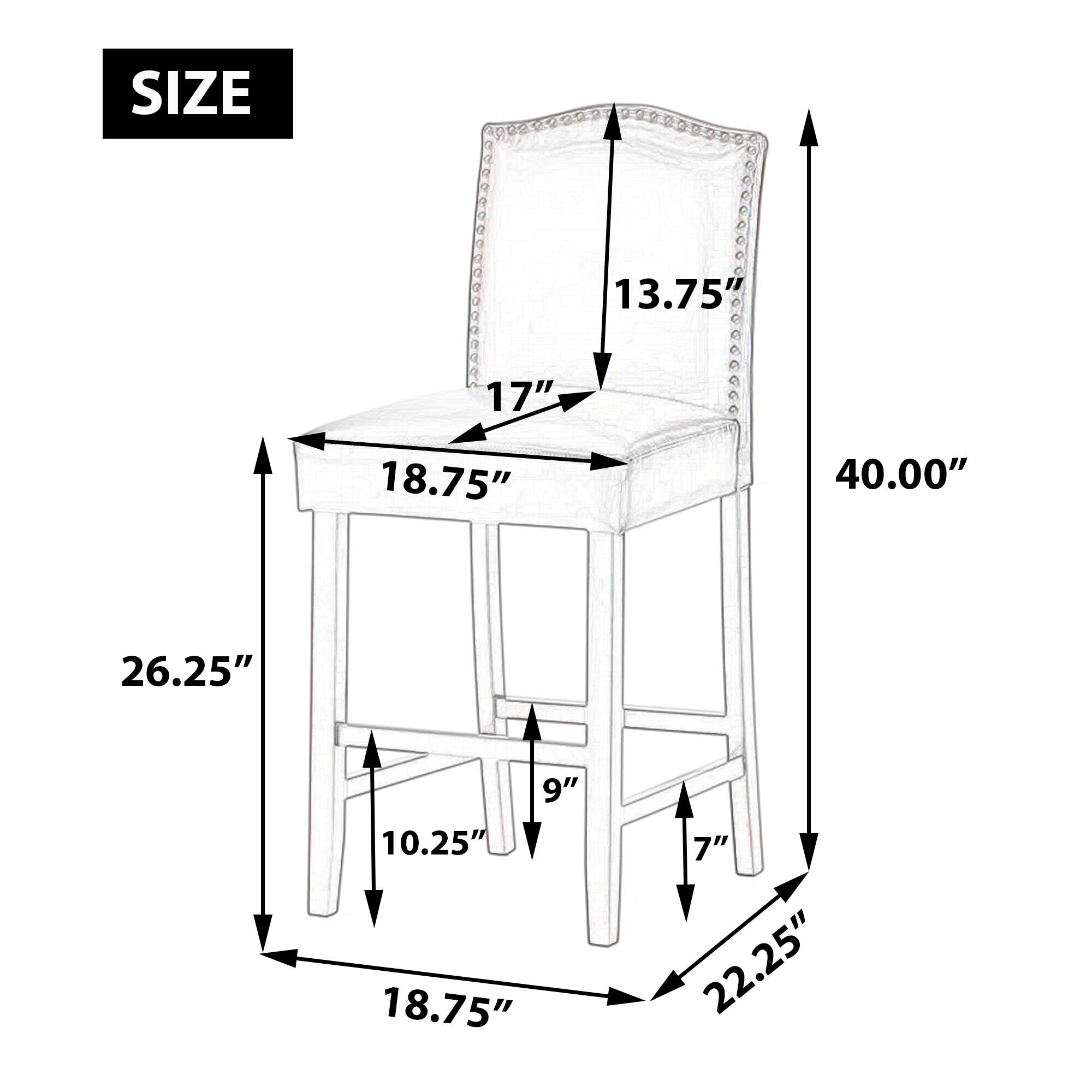 Sure, here is the corrected and grouped text from the image:

- **SIZE**
  - 13.75"
  - 17"
  - 18.75"
  - 40.00"
  - 26.25"
  - 9"
  - 10.25"
  - 18.75"
  - 7"
  - 22.25"
