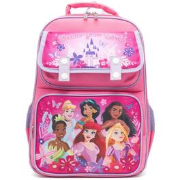 Disney - Princesses 15.5" Polyester Pink Large Backpack with 2 Front Pockets - Multicolored