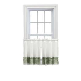 Ellis Curtain - Madelyn Ruflled Victorian 1.5" Rod Pocket Window Curtain Tiers 82"x24" - Sage
